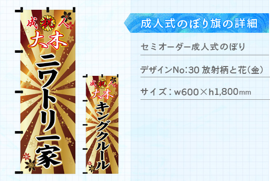 実績141 成人式のぼり旗 仕様説明