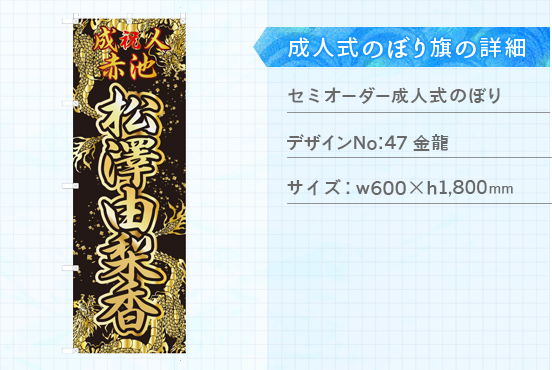 実績147 成人式のぼり旗 仕様説明