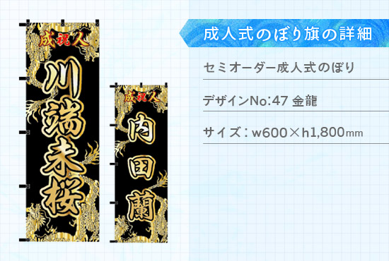 実績189 成人式のぼり旗 仕様説明